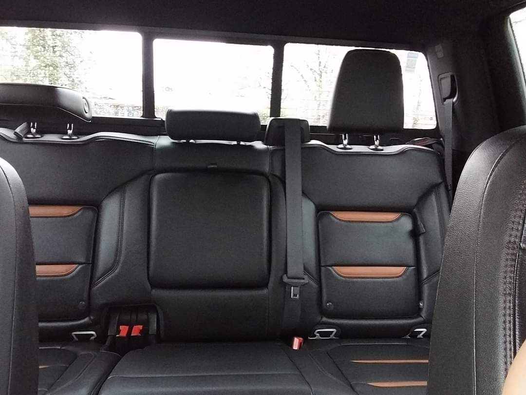 Inside view of 2019 GMC Sierra back seat